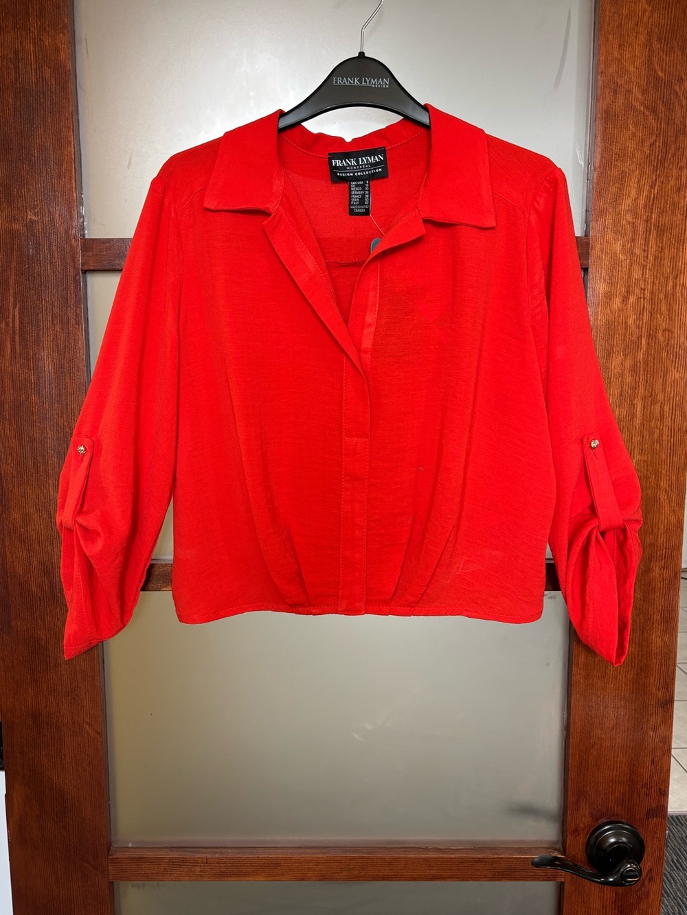 Frank Lyman Design Red Collared Blouse - Women's Top
